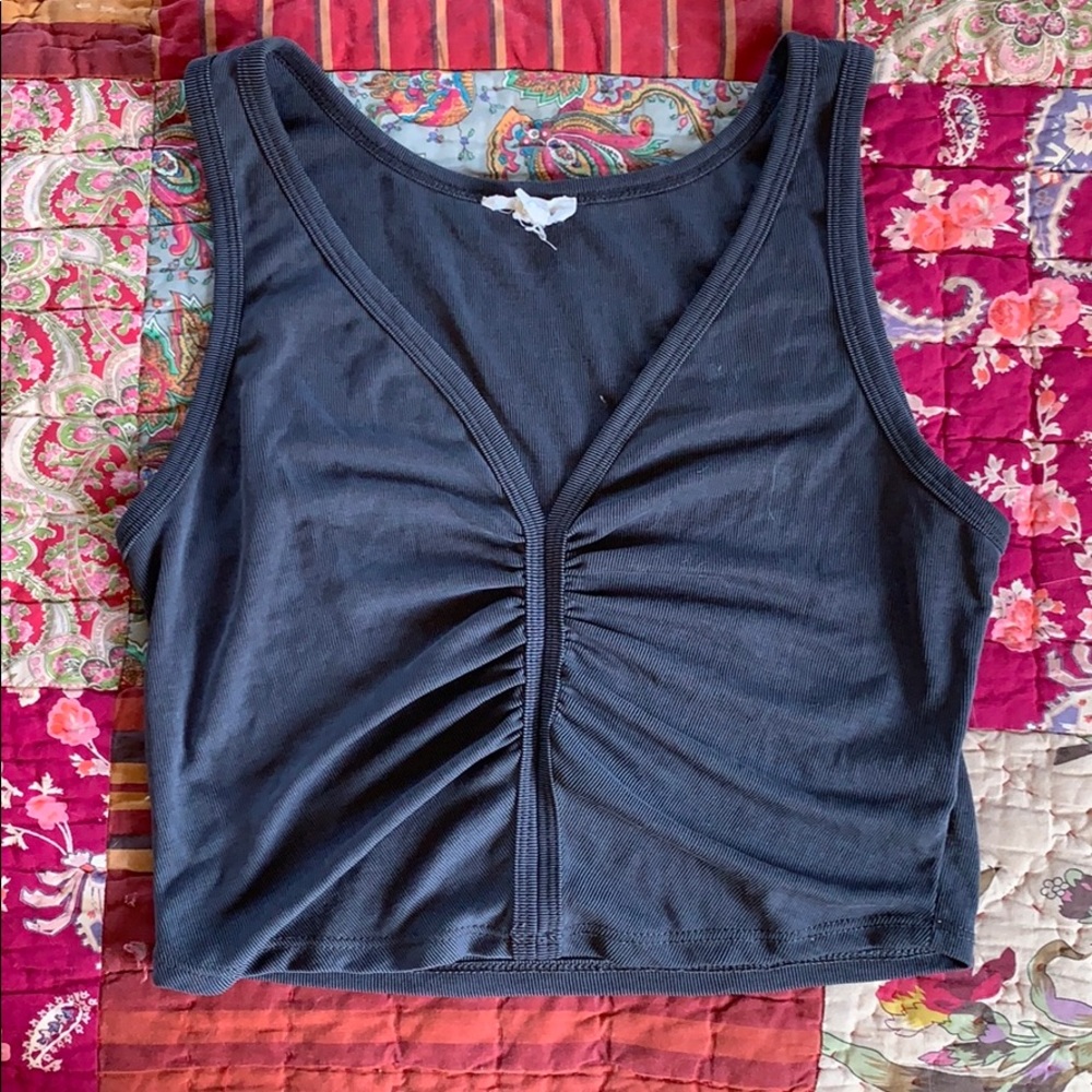 Grey Ruched Silence and Noise Tank